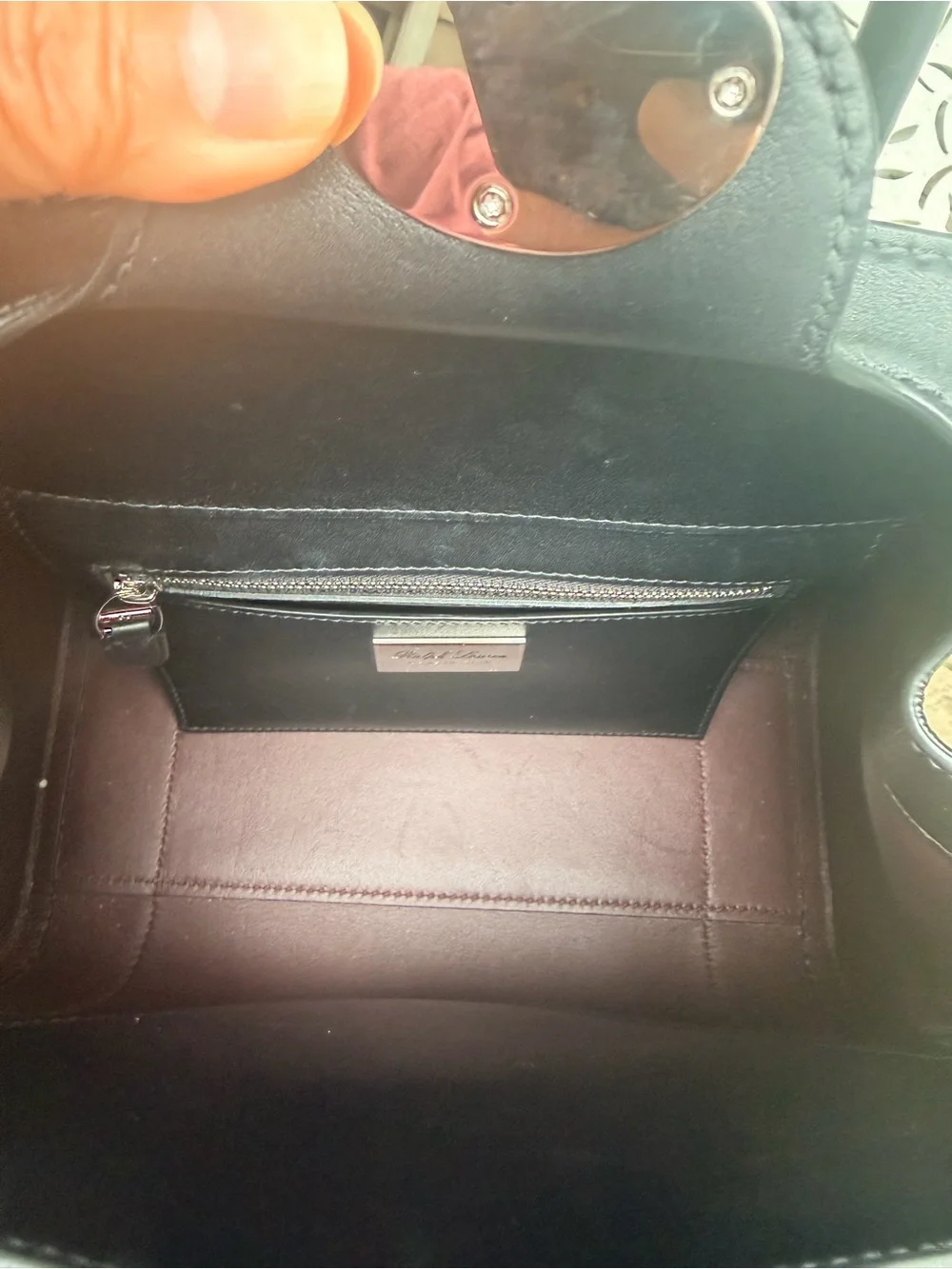 Ralph Lauren Black Leather Top-Handle Satchel with Key Charm